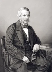 Sir John Laird-Mair Lawrence, 1e Baron Lawrence, gegraveerd door D.J. Pound, uit 